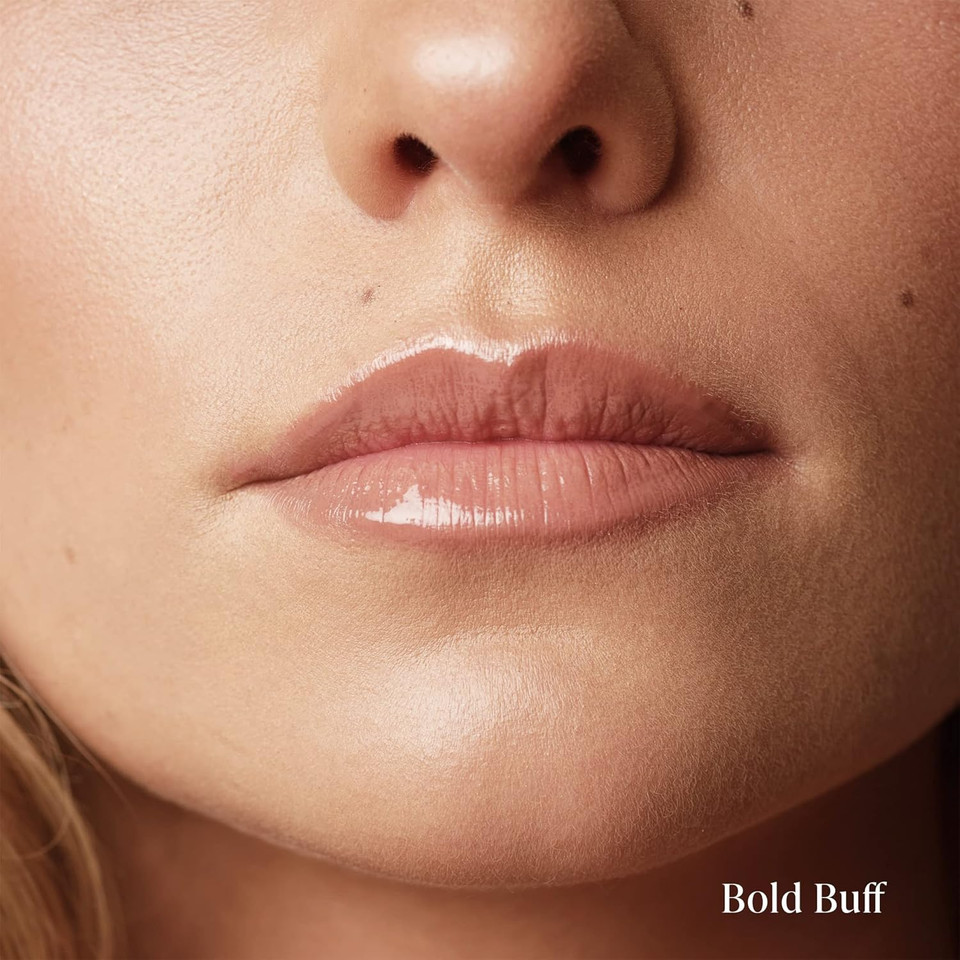 Mally Beauty Positively Plump Lip Gloss | High-Shine Hydrating Lightweight & Comfortable Wear, Bold Buff