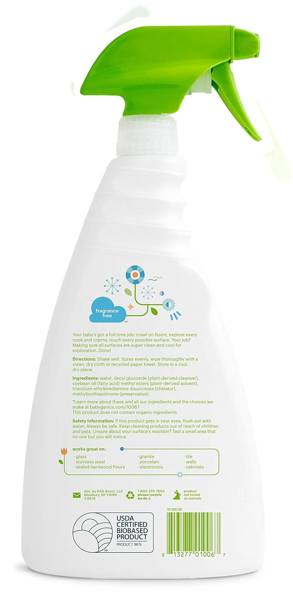 Babyganics Multi Surface Cleaner, Fragrance Free, For Hard Surfaces, Glass, Stainless Steel, Tiles, And Walls, 32 Fl Oz Spray Bottle (Pack Of 3) Babyganics Multi Surface Cleaner, Fragrance Free, For Hard Surfaces, Glass, Stainless Steel, Tiles, And Walls, 32 Fl Oz Spray Bottle (Pack Of 3)