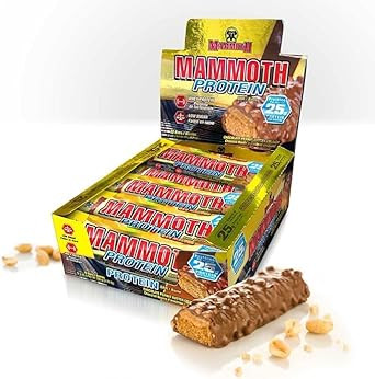 Mammoth Protein Bar, Chocolate Peanut Butter Crunch, 25G Protein, Low Sugar, Low Carb, Gluten Free, 12 X 65G (12 Count) (Chocolate Peanut Butter Crunch) (12 Count, Chocolate Caramel Crunch)