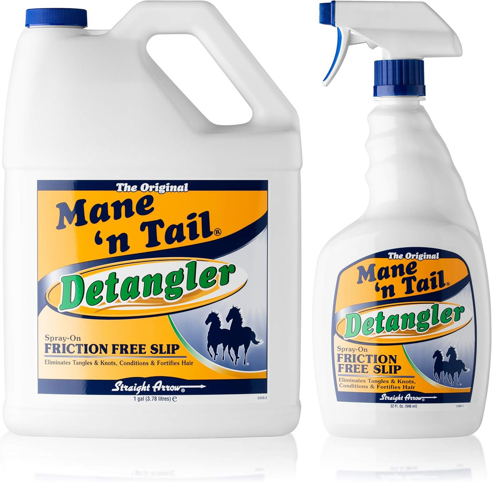 Mane 'N Tail Detangler 32Oz Sprayer And Refill Gallon, Eliminates Knots & Conditions Hair For Horses & Dogs