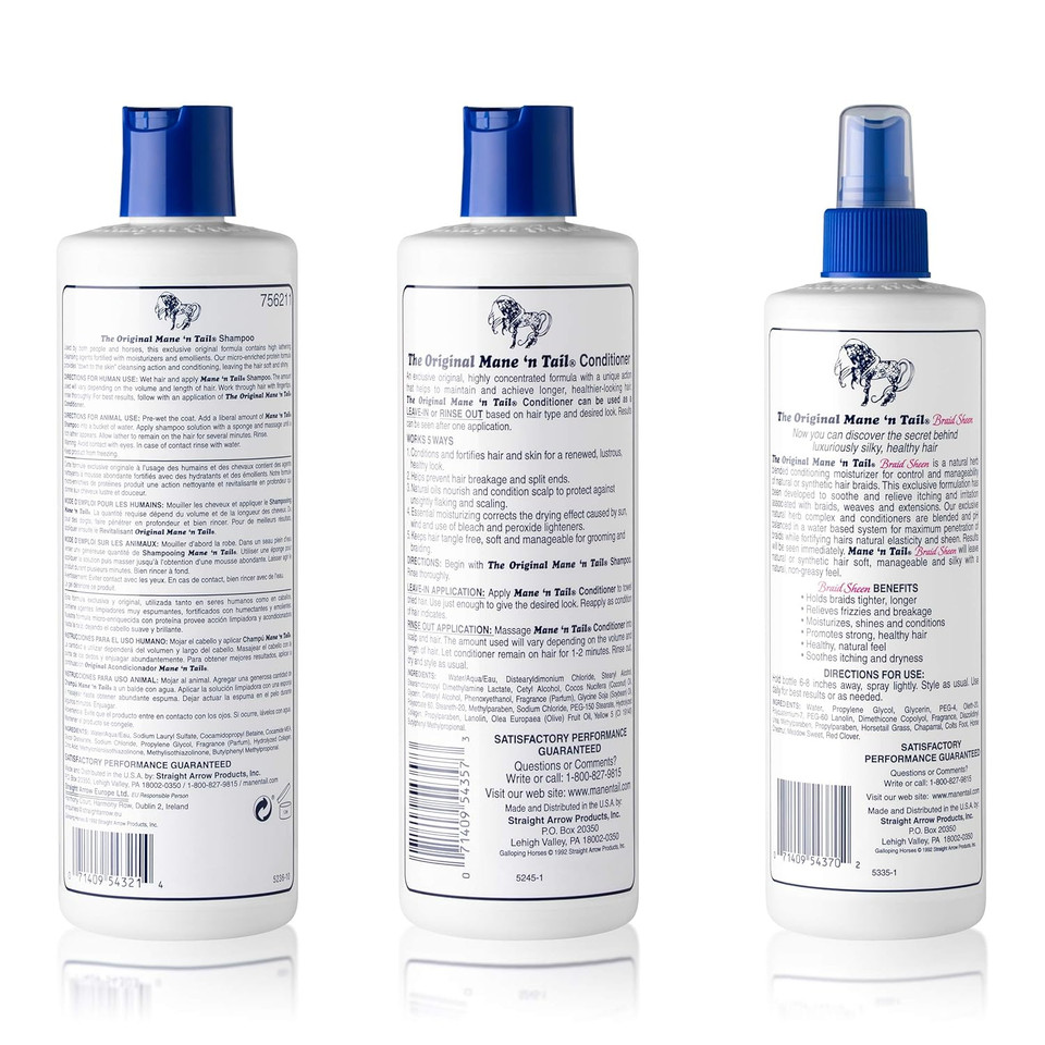 Mane 'N Tail Original Shampoo + Conditioner With Braid Sheen 12 Ounce Each