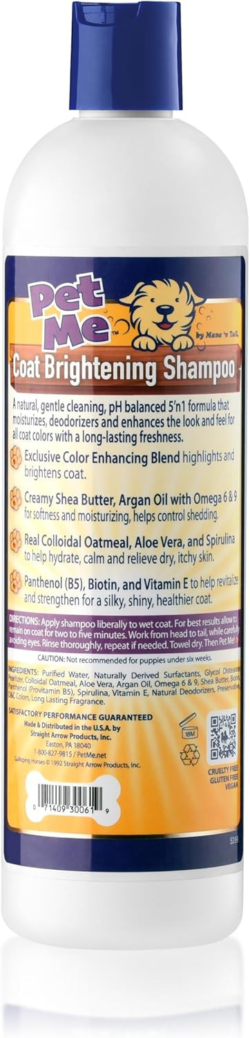 Mane 'N Tail Pet Me Coat Brightening Shampoo With Shea Butter, Argan Oil And Omega 6 & 9 For Dogs