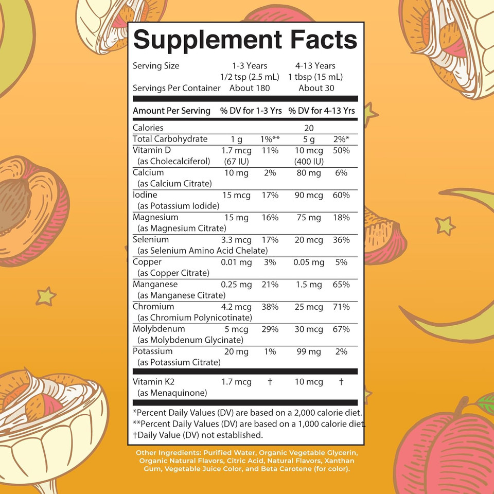 Maryruth Organics Kids Liquid Nighttime Multimineral | Vitamins | Bone Health | Calm Calcium Magnesium Supplement | Muscle Relaxation | Vegan | Sugar Free | 30-180 Servings | 15.22 Fl Oz