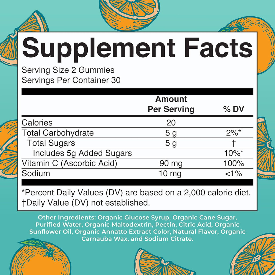 Maryruth Organics Kids Vitamin C Gummies | Supplement For Immune Support & Overall Health | Vitamin C For Kids Ages 4+ | Usda Organic | Vegan | Non-Gmo | 60 Servings