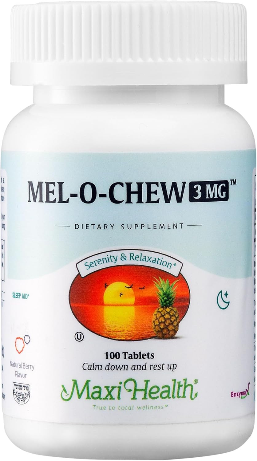 Maxi Health  Melatonin 3 Mg For Adults & Teens  Help Support Natural Sleep With Adult & Kids Melatonin  Non-Habit Forming Kosher Sleep Support Kosher (100 Units)