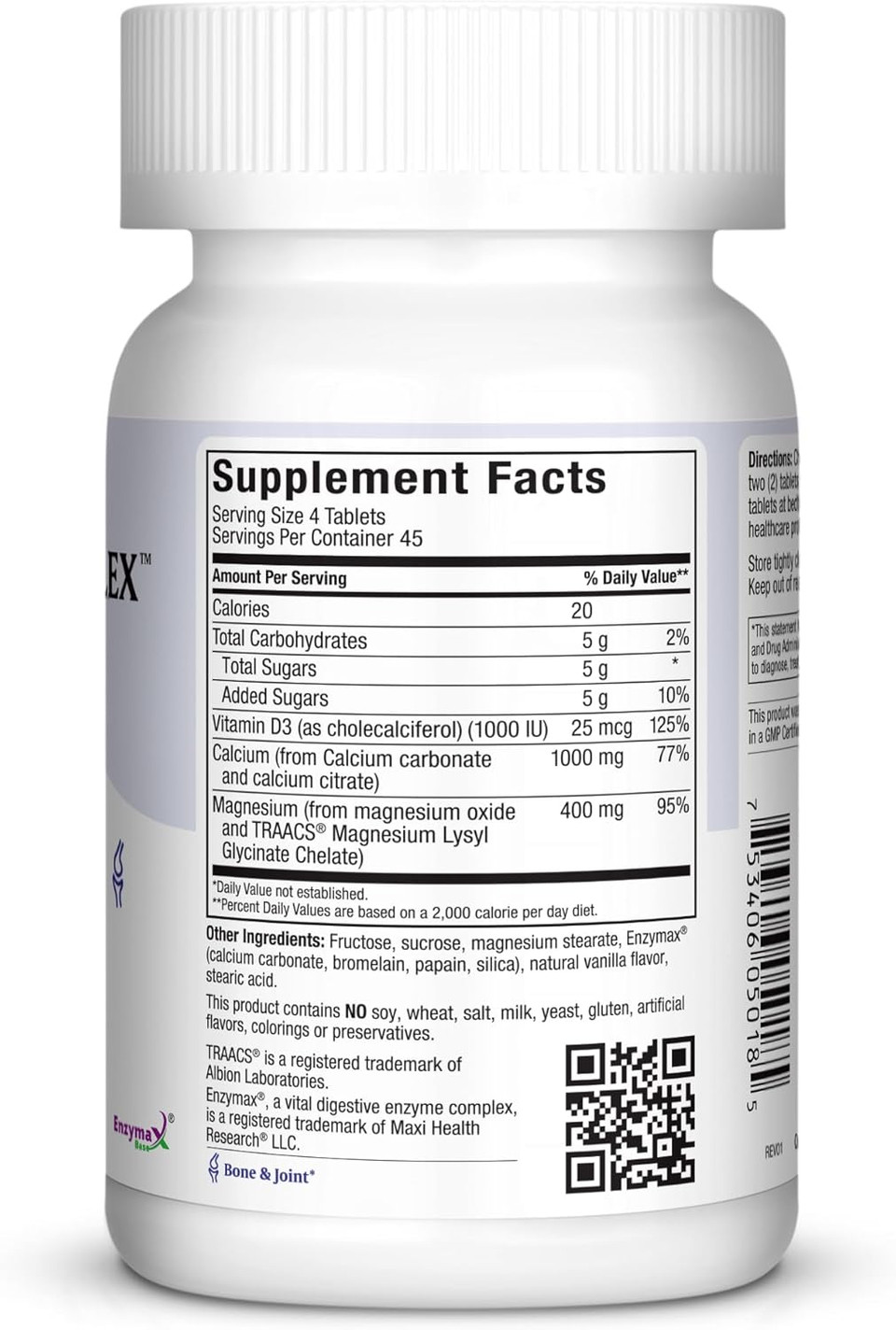 Maxi Health Chewable Calcium Complex  Vanilla Flavor Vitamin D3 And Magnesium Chewables To Help Support Bones  Kosher Magnesium And Calcium Supplement For Women And Men (180 Count)