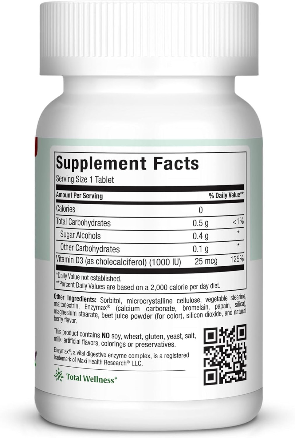 Maxi Health Chewable Vitamin D 1,000 Iu - Chew-D-Max - Vitamin D3 For Kids And Adults - Kosher - 100 Chewables - Natural Berry Flavor