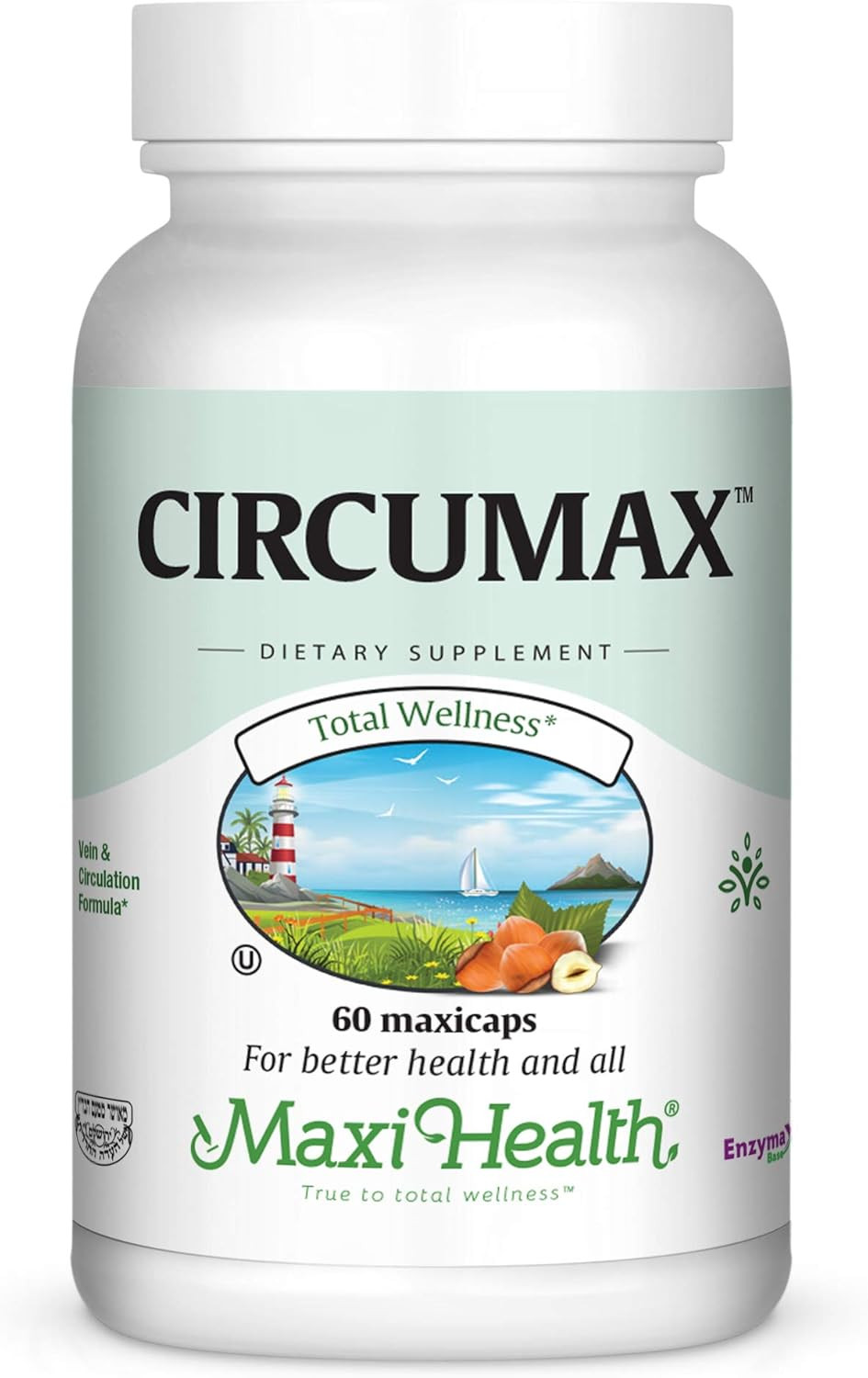 Maxi Health Circumax Supplement - High Potency - Vein And Circulation Formula - 60 Capsules - Kosher
