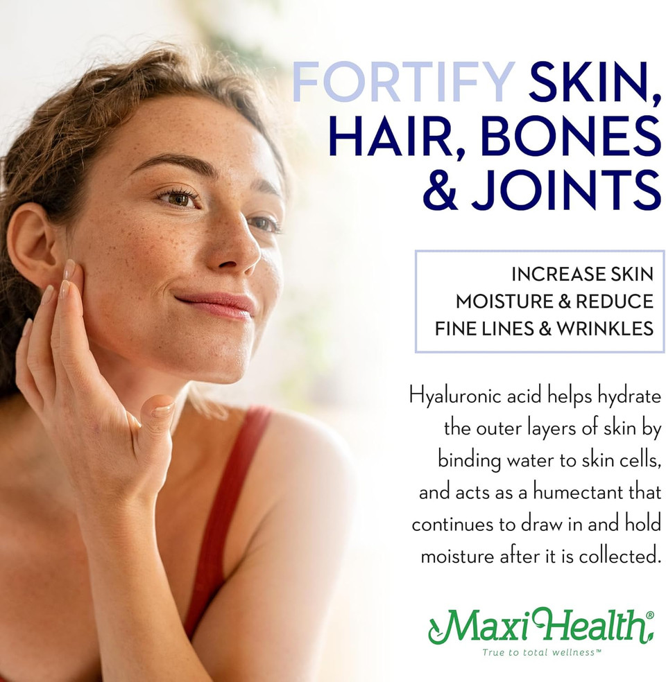 Maxi Health Marine Collagen Pills  1000 Mg Type 1 Collagen For Women & Men With Hyaluronic Acid Supplement For Joint & Skin Support  Unflavored, Clean Kosher Capsules (180 Maxicaps)