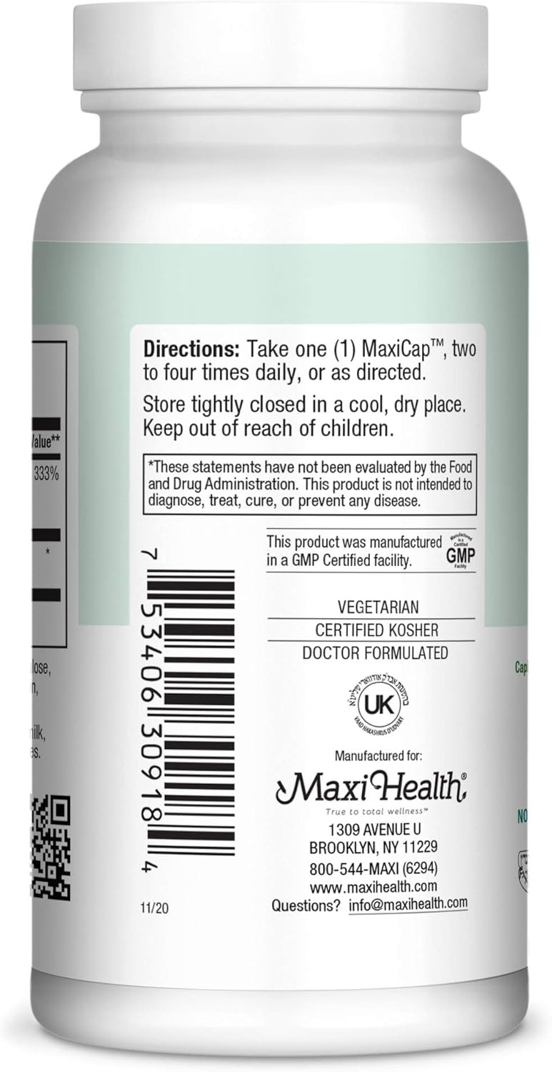 Maxi Health Pure C Bio Capsules, 180 Count