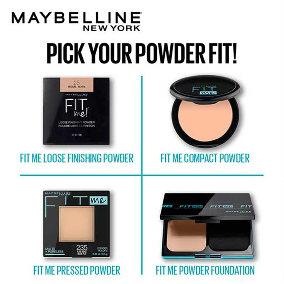 Maybelline Fit Me Matte + Poreless Pressed Face Powder Makeup & Setting Powder, Java, 1 Count