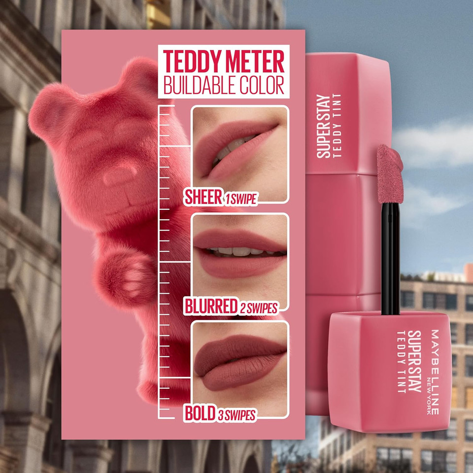 Maybelline Super Stay Teddy Lip Tint, Long Lasting Matte Lipstick For Up To 12Hr Wear, Current Mood, 1 Count