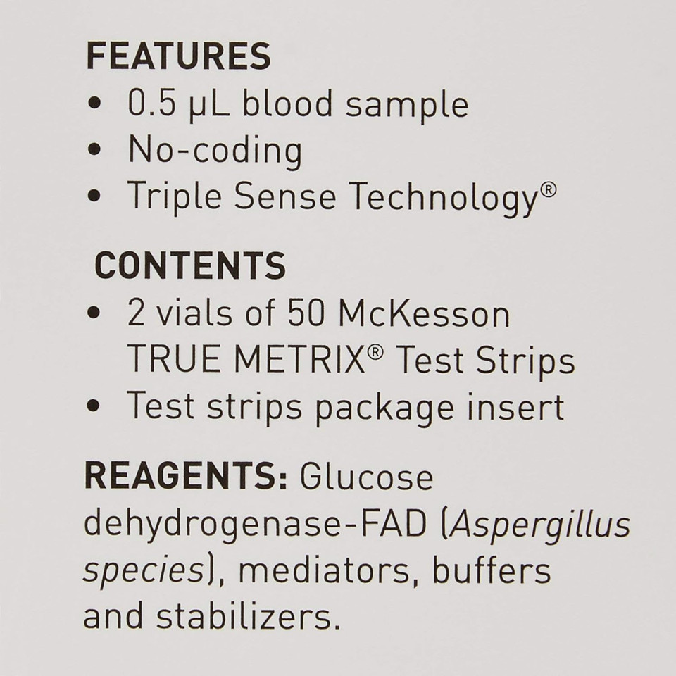 Mckesson True Metrix Blood Glucose Test Strips For Diabetes [400 Strips] Self-Monitoring System