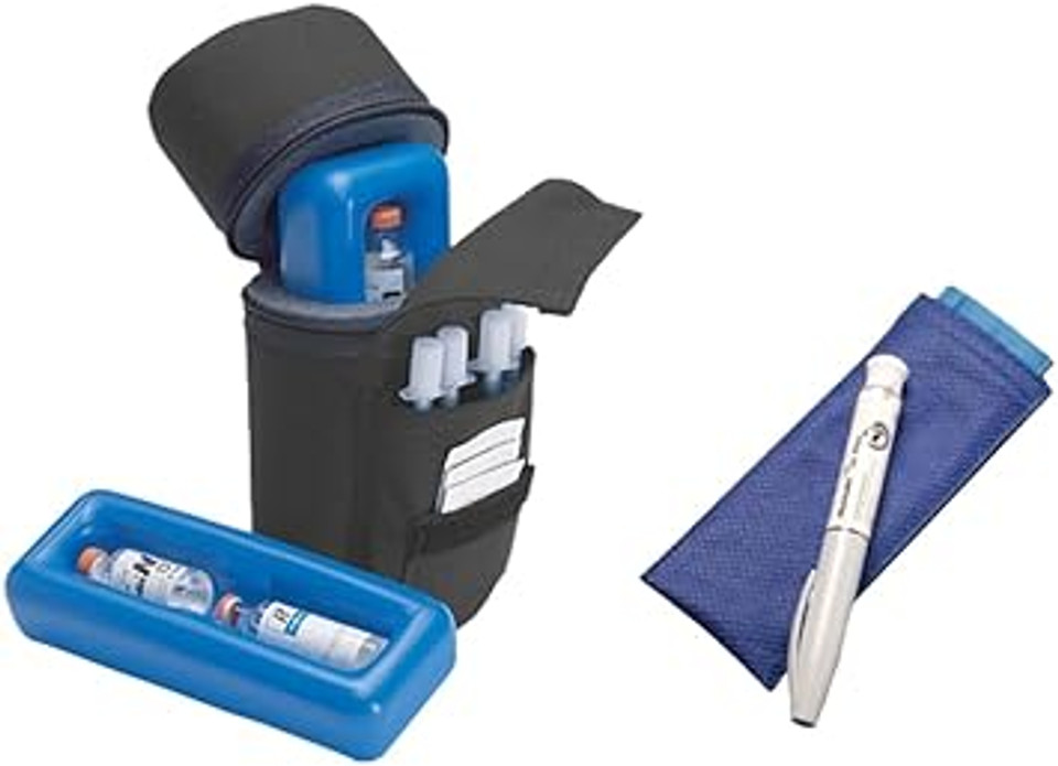 Medicool Insulin Protector Case+Poucho Single Pen Bundles For Diabetic | Ip+Pspbundle-Black