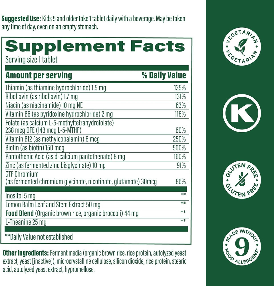 Megafood Kids B Complex - B Complex Vitamin Supplement, 8 B Vitamins - Vitamin B6, Vitamin B12, Folate, Biotin & More, Supports Cellular Energy Production, Vegetarian, Gluten Free  90 Mini Tablets