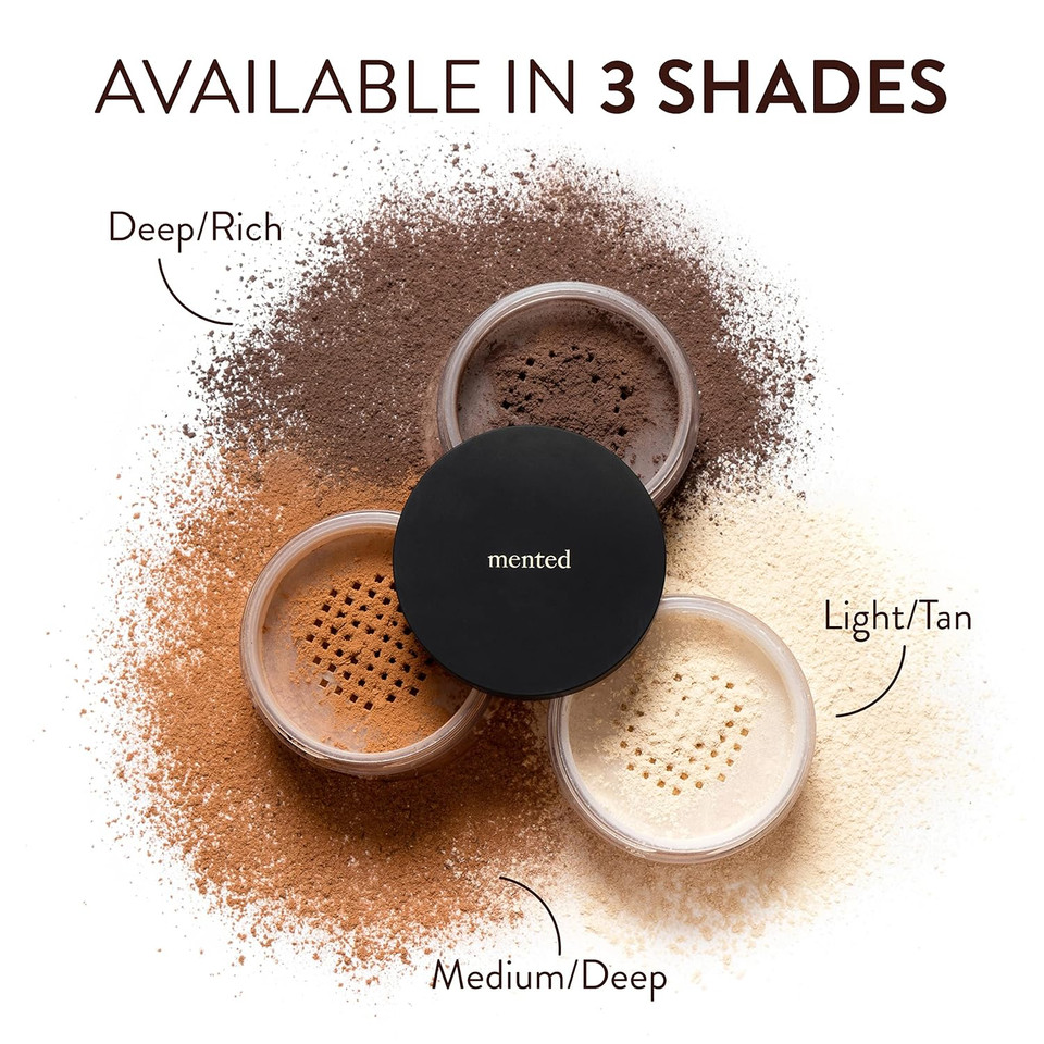 Mented Cosmetics Pressed Powder Makeup, Translucent Setting Powder Compact For Face Make Up, Oil Control, Matte Finish, Long-Lasting Wear, Ideal For Black Women, Portable Compact Design, Light/Tan