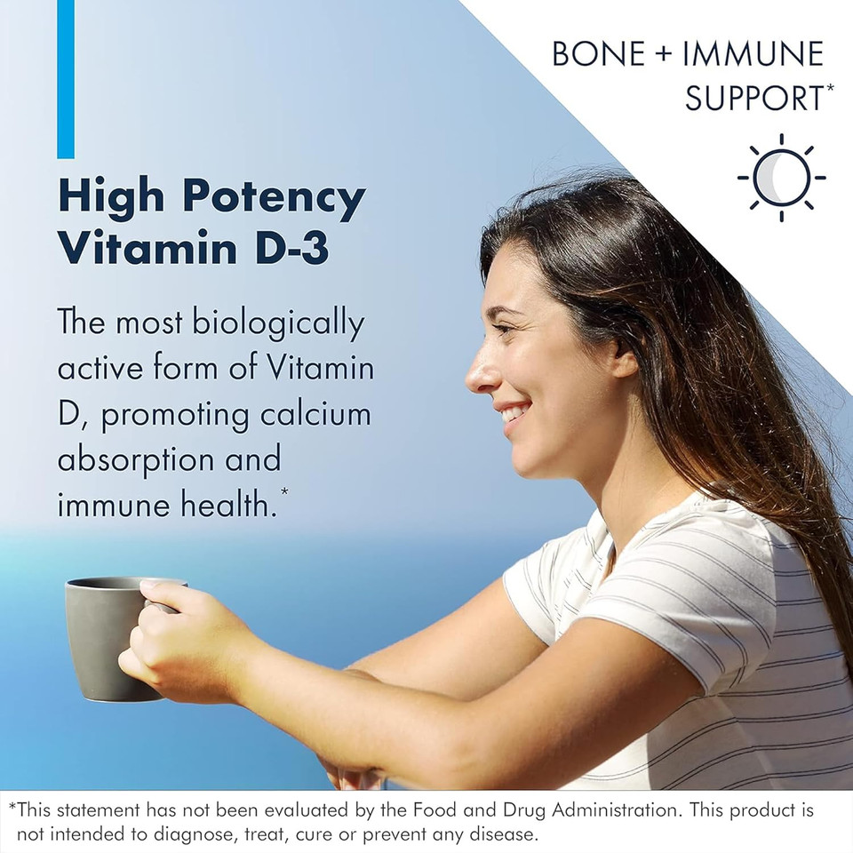 Metabolic Maintenance Vitamin D3 10,000 Iu - Pure Vitamin D3 With Vit C For Immune And Bone Health, Extra Strength Vit D Supplement For Women And Men - 60 Capsules