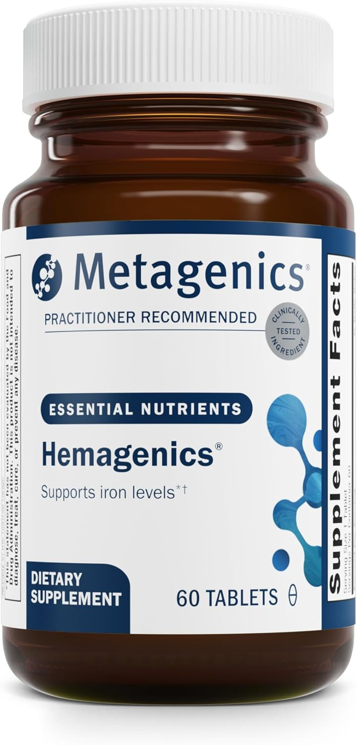 Metagenics Hemagenics - Iron Supplement - Non-Constipating - Vitamin B12, B6 & Folate - Supports Formation & Maintenance Of Healthy Red Blood Cells* - Non-Gmo, Gluten-Free & Vegetarian - 60 Tablets