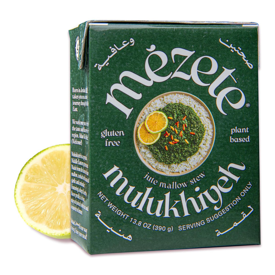 Mezete Gluten-Free Stew | Zero Cholesterol | Ready To Eat | Authentic Molokhia Stew | Halal | Molokhia Leaves | Plant Based | No Artificial Additives | No Preservatives | Non-Gmo | 390G