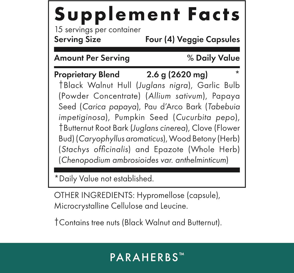 Michael'S Health Naturopathic Programs Paraherbs - 60 Vegetarian Capsules - Fibers To Support Intestinal Tract - Kosher - 15 Servings