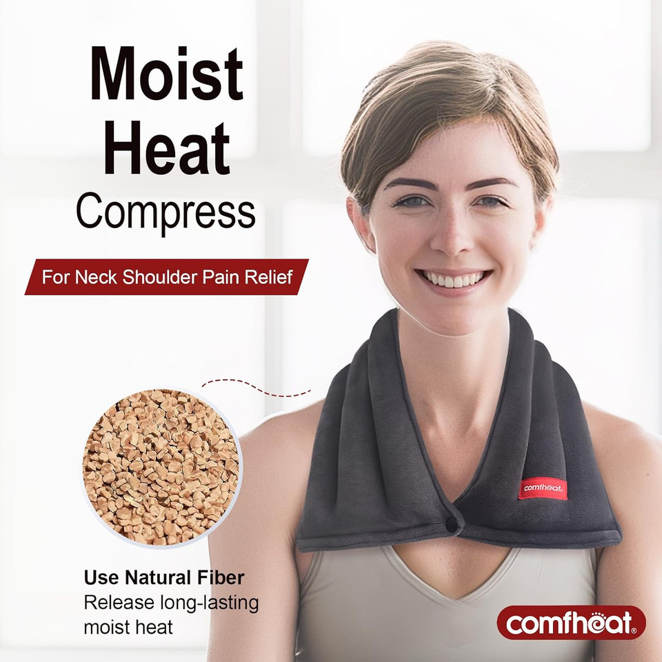 Microwavable Heating Pads For Neck Pain Relief, Moist Heated Neck Wrap Warmer, Cold And Hot Compress With Lavender Aroma, Versatile Microwave Heat Pad For Sore Muscle Relief, 25 X 5.7 Inches