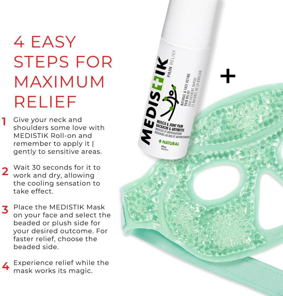 Migraine Rescue Bundle With Hot & Cold Mask And Ice Roll-On