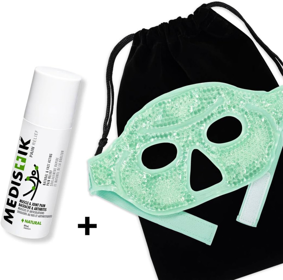 Migraine Rescue Bundle With Hot & Cold Mask And Ice Roll-On