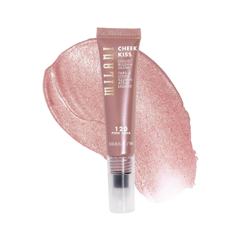 Milani Cheek Kiss Liquid Blush + Glow, Creamy 2-In-1 Blush For Cheeks And Highlighter Makeup For Dewy, Radiant Finish - 120 Pink Cava