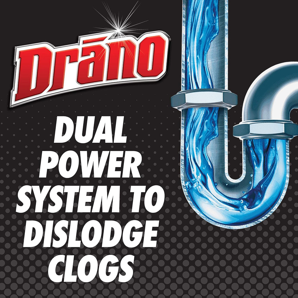 Drano Gel Drain Clog Remover And Cleaner 16Oz And Snake Plus Tool 23 Inches, Unclogs Tough Blockages, Commercial Line