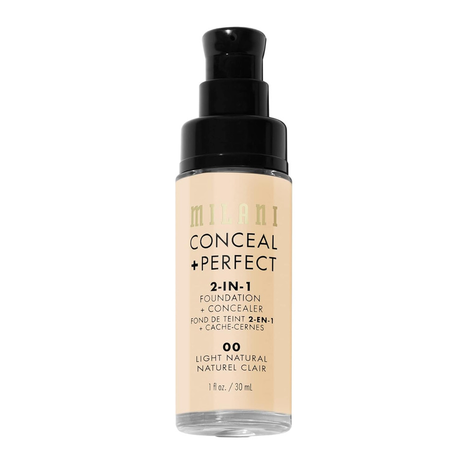 Milani Conceal + Perfect 2-In-1 Foundation + Concealer For A Flawless Complexion, Under Eye Corrector, Cover Redness And Imperfections, Waterproof And Sweatproof - Nude