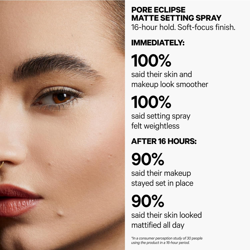 Milk Makeup Pore Eclipse Matte Setting Spray  Blurs Pores, Controls Shine + Sets Makeup For Up To 16 Hours  Long-Lasting, Oil + Alcohol-Free Facial Mist For A Soft, Matte Finish