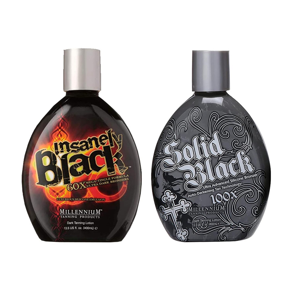 Millennium Tanning Products, Solid Black 100X (13.5 Oz) And Insanely Black 60X (13.5 Oz)