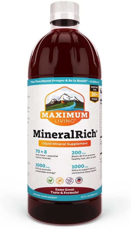 Mineralrich Minerals Supplement With Aloe - Liquid Blend Of Vitamins And Trace Minerals - 32 Oz