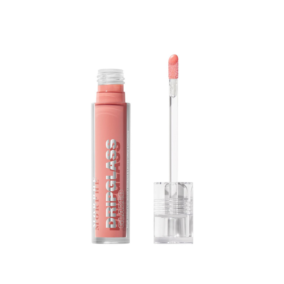 Morphe Dripglass High Shine Lip Gloss - Glazed, Semi-Sheer & Nourishing Lip Makeup - Buildable Formula Infused With Plant-Derived Squalane & Vitamin E - Peach Prism (0.13 Oz)