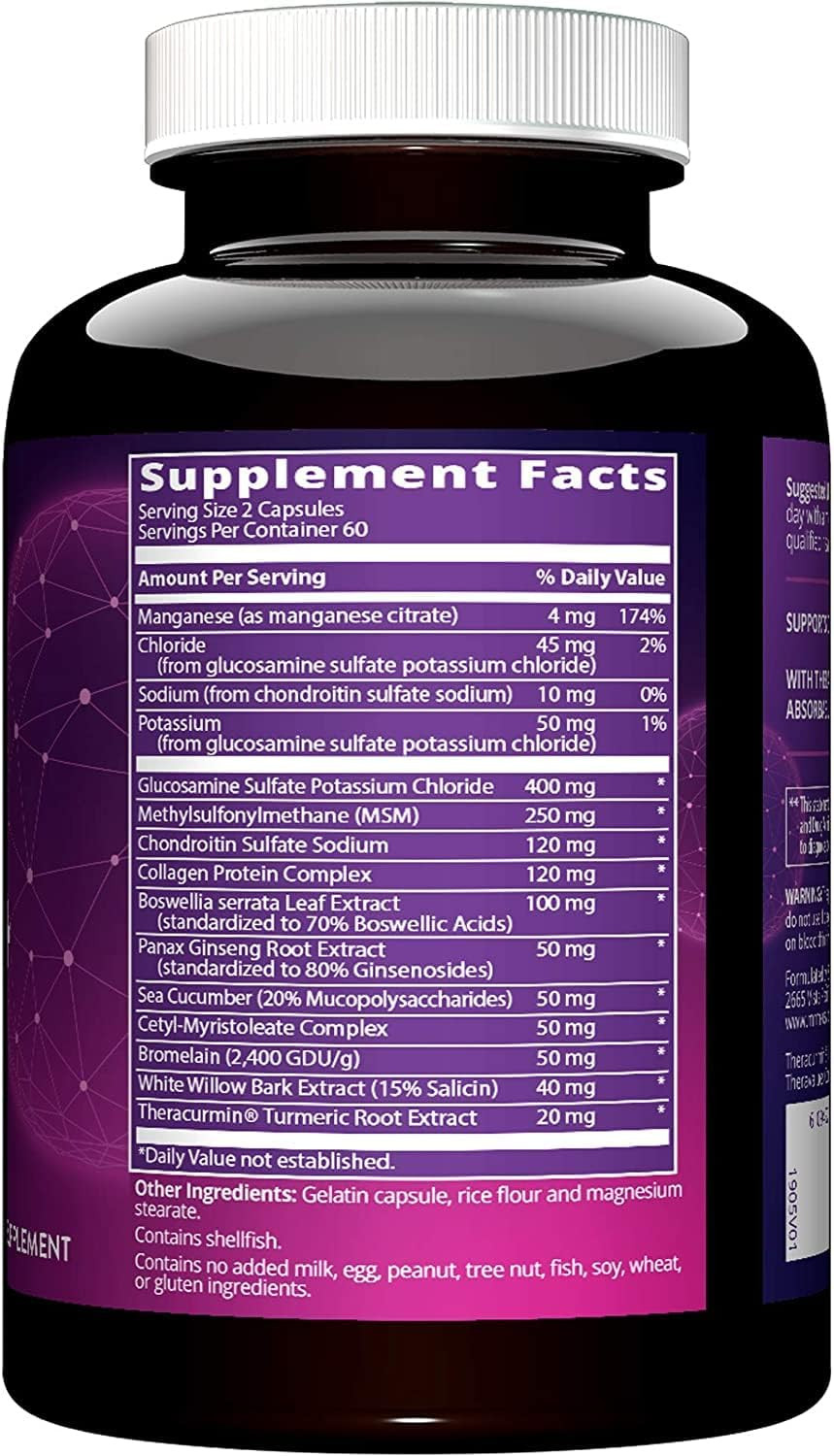 Mrm Nutrition Joint Synergy+ | Joint Health | With Theracurcumin® | Gluten-Free | 120 Capsules