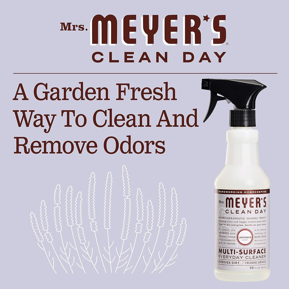 Mrs. Meyer'S Clean Day Multi Purpose Cleaner, Lavender Scent, 16 Oz Spray Bottle