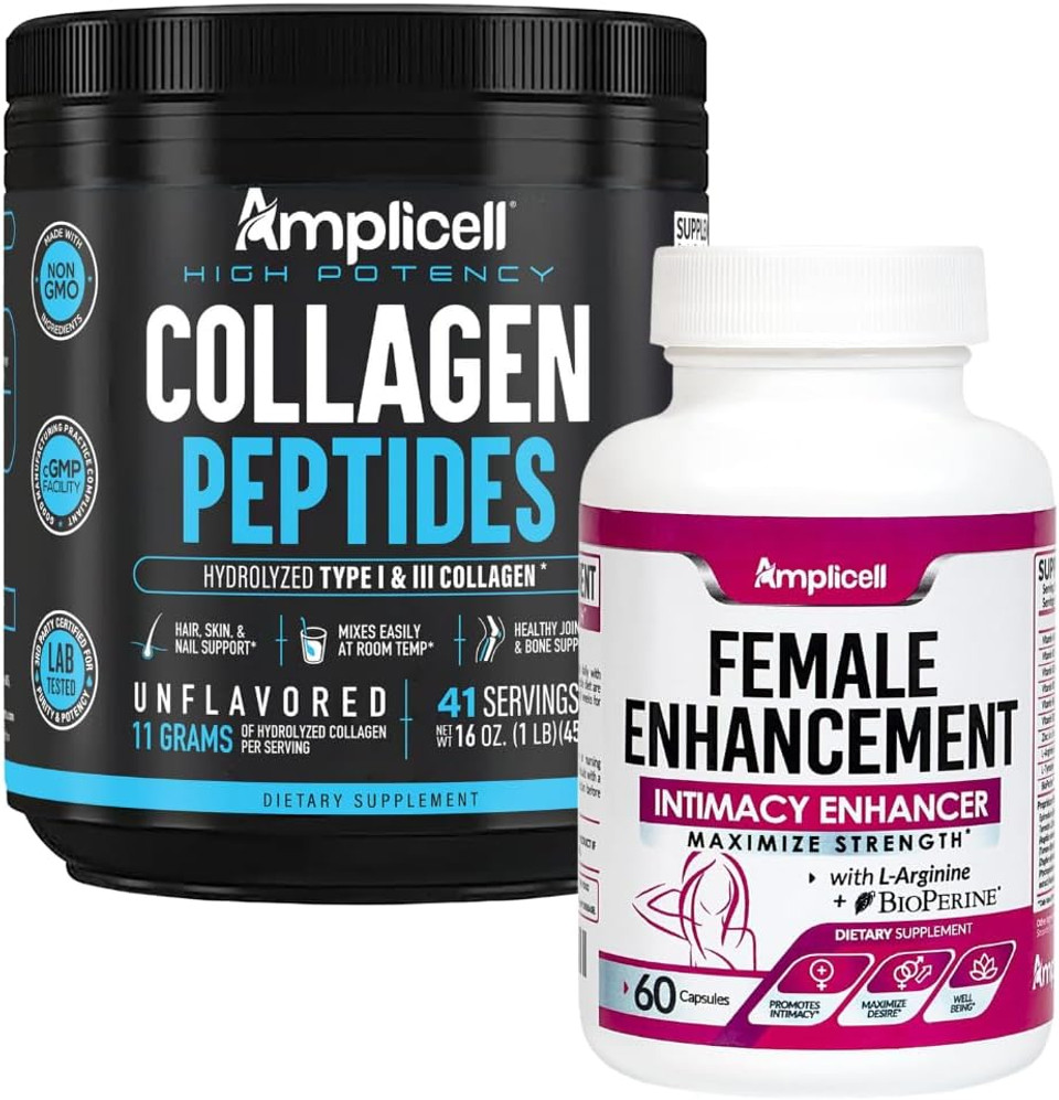 Multi Collagen Peptides Powder + Female Enhancement Pills For Women  Hair, Skin, Nails, Joint & Mood Support  Type I & Iii Collagen + Herbal Blend With Maca, Ginseng, Dong Quai  41 Servings + 60 Ct