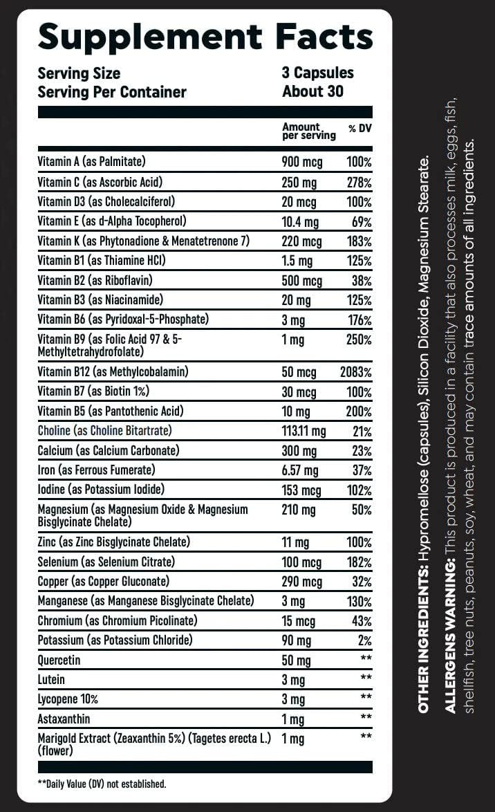 Multi Vit By Htlt | Complete Multivitamin For Men And Women | Daily Energy And Immunity Supplement | With Minerals And Antioxidants For Muscle Recovery, (90 Capsules)