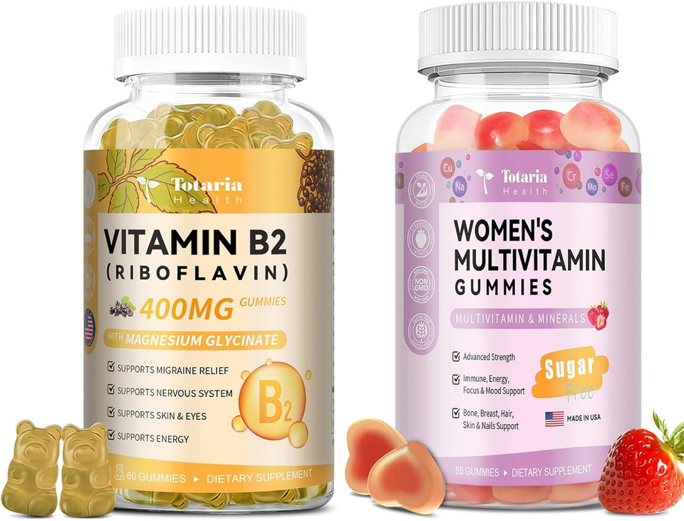 Multivitamin Filled Gummies For Women - Strawberry Flavor & Vitamin B2 Gummies - Natural Flavor