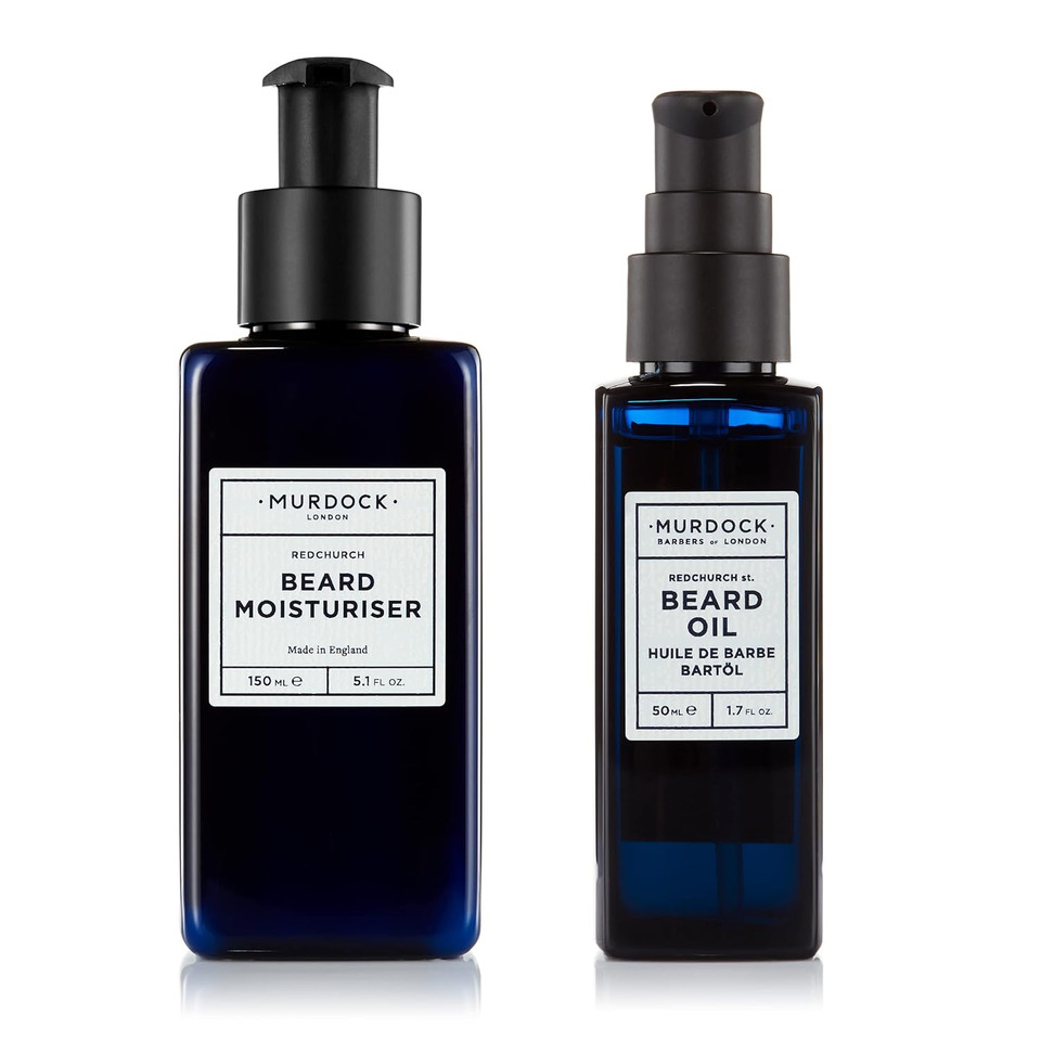 Murdock London Beard Moisturizer & Beard Oil Bundle Set | Softens Facial Hair & Strengthening | Made In England | 5.1 Oz -1.7 Oz