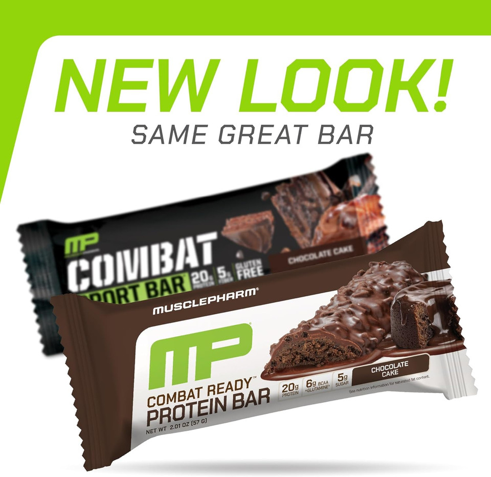 Musclepharm Combat Ready Protein Bar, Confetti Cake High Protein Bars, Combat Cravings, Fuel Performance & Meet Energy Demands, 20G Protein From Whey Protein, 4G Fiber, Gluten Free, 4 Bars