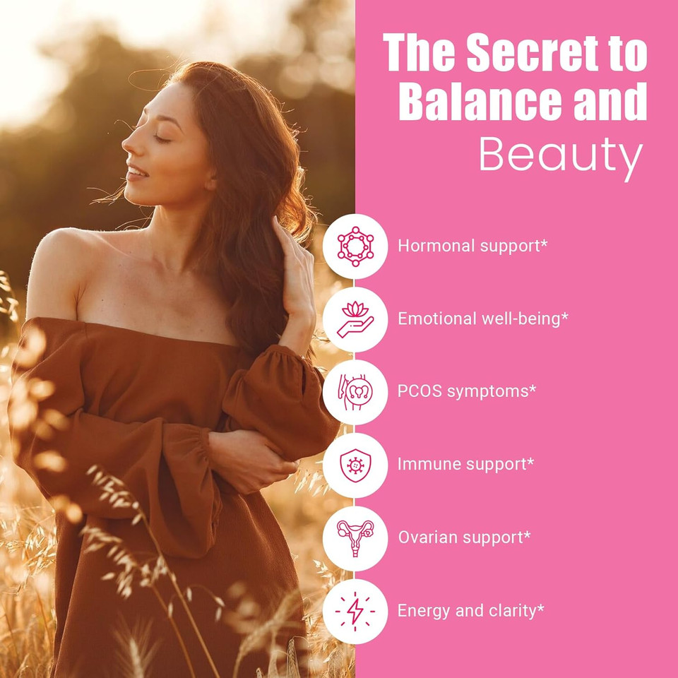 Myo& D-Chiro Inositol Supplement, With Folate And Vitamin D, 40 To 1 Ratio, Includes Dhea, Helps In Hormone Balance, Ovarian Function, 2050Mg Per Serving, 120 Capsules