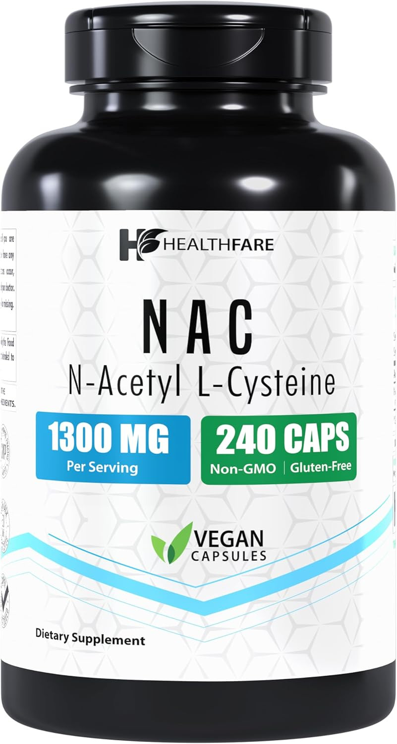 Nac Supplement N-Acetyl L-Cysteine | 240 Veg Capsules | 1300Mg | Gluten-Free | Non-Gmo