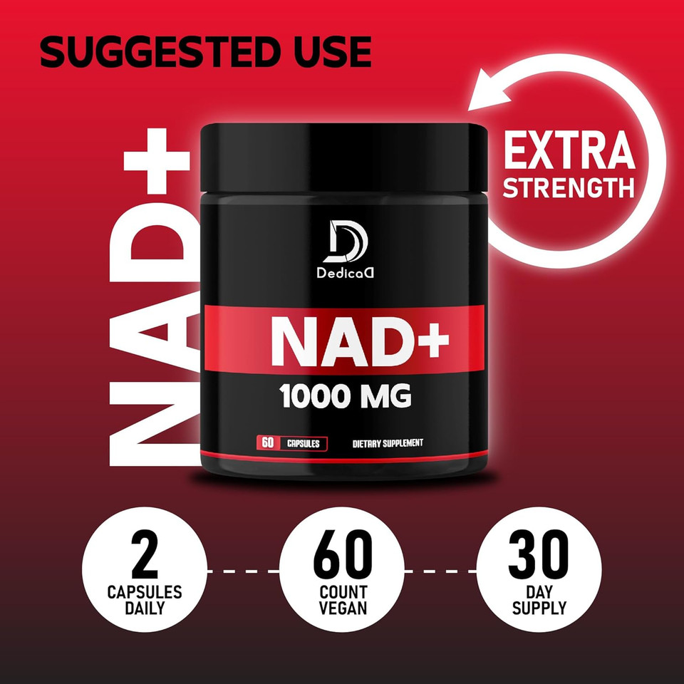 Nad+ Supplement 1000 Mg - Pure Nad Supplement - Energy And Dna Repair, Aging Defense, Brain Function - 60 Capsules