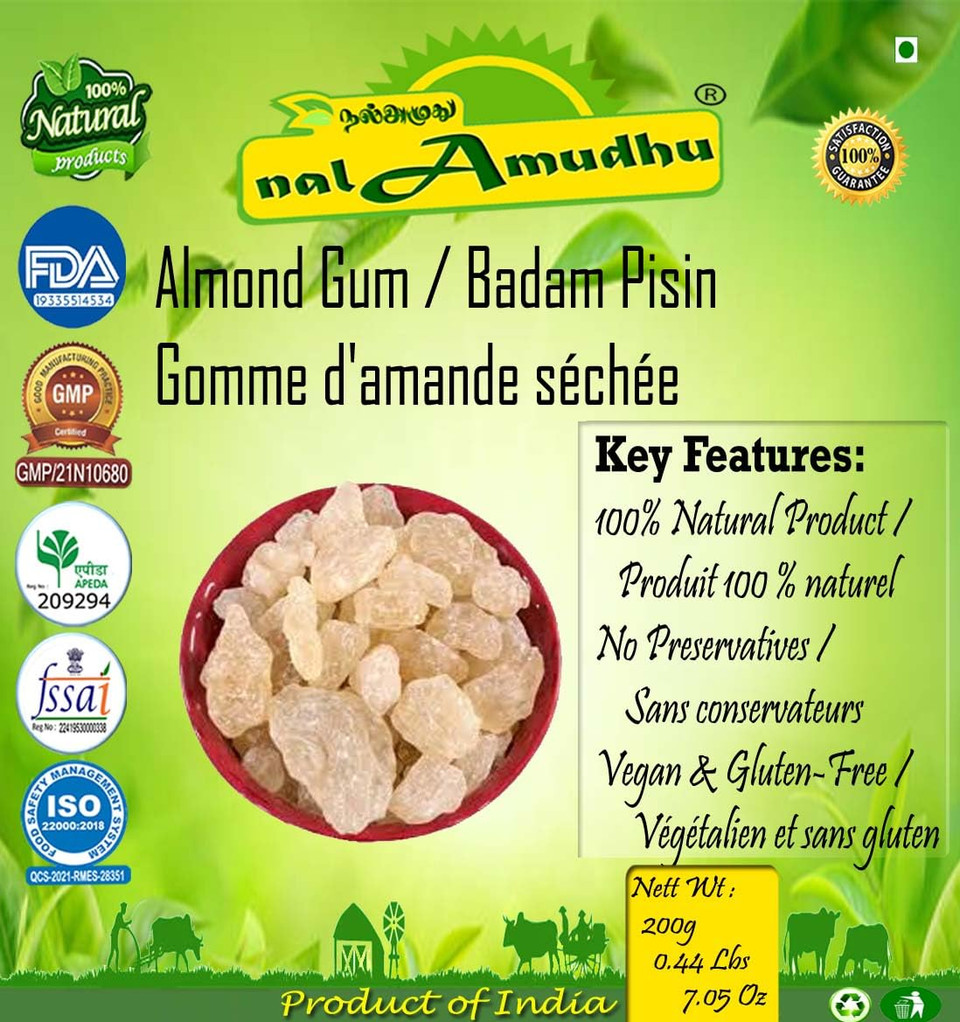 Nalamudhu Almond Gum | Badam Pisin | Dried Gum 200G