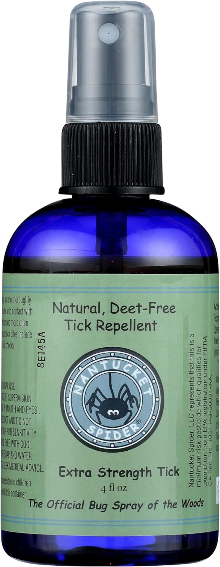 Nantucket Spider Extra Strength Tick Repellent Spray 4 Oz | Made In Usa | Essential Oils Tick Repellent
