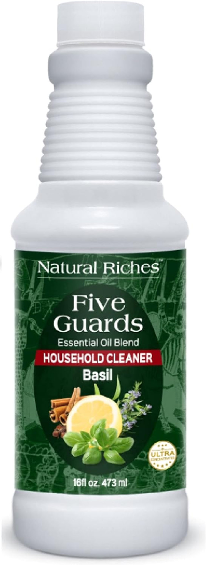 Natural Riches Household Cleaner Concentrate Five Guards With Basil From The Tales Of Stories Of French Thieves Essential Oil Blend Household Cleaner - 16 Fl Oz