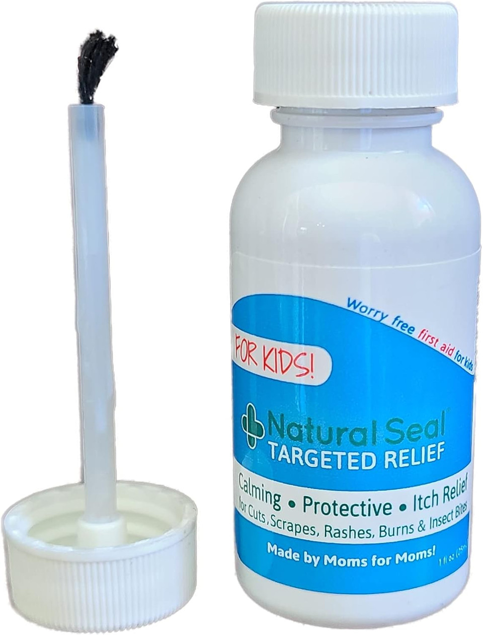 Natural Seal Targeted Pain Relief For Kids, 1Oz Brush On Relief For Cold Sores, Rashes, Insect Bites, Soothing Hydrogel, Made In The Usa, Woman Owned Small Business
