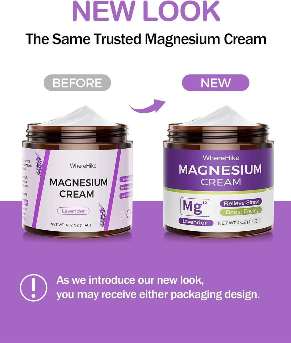 Natural Topical Magnesium Cream For Sleep,Nighttime Magnesium Lotion For Pain And Leg Cramps,Muscle Relaxation,Calm,Deep Hydration For Skin Care.(Unscented)