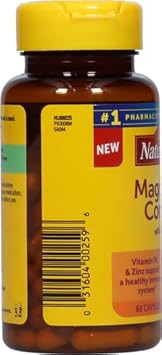 Nature Made Magnesium Complex With Vitamin D And Zinc Supplements, Magnesium Supplement For Muscle, Nerve, Heart & Bone Support With Vitamin D3 & Zinc For Immune Support, 60 Capsules, 30 Day Supply
